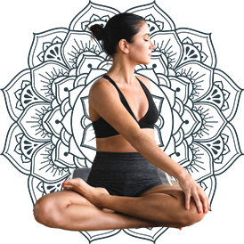 Yoga Pose with Bohemia Background